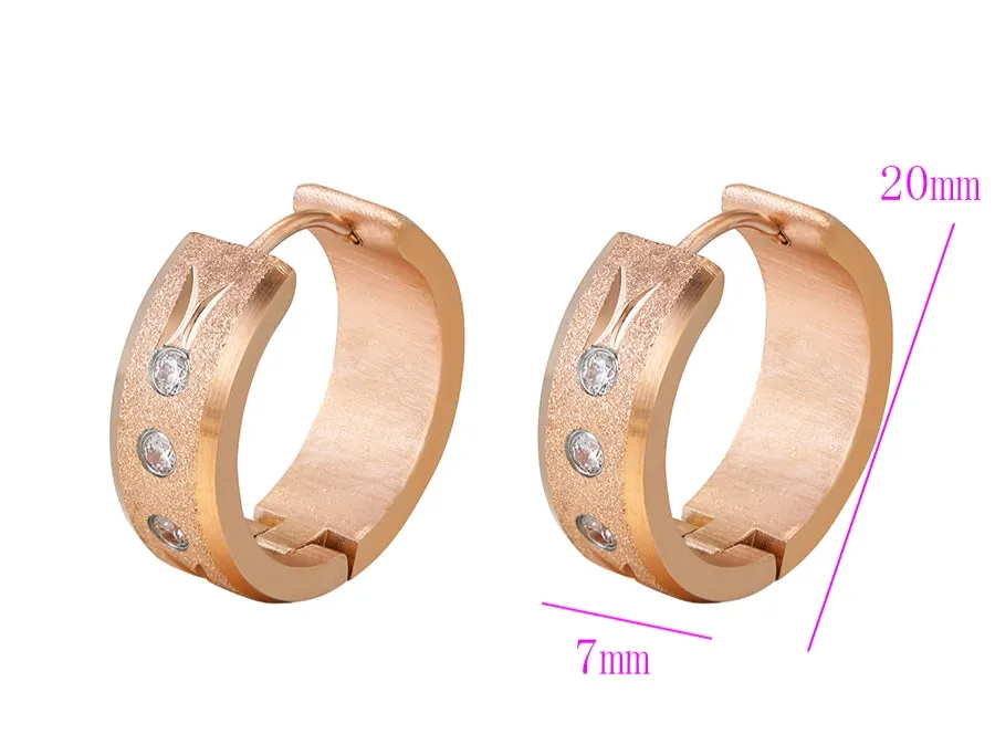 18K Rose gold plated hoops