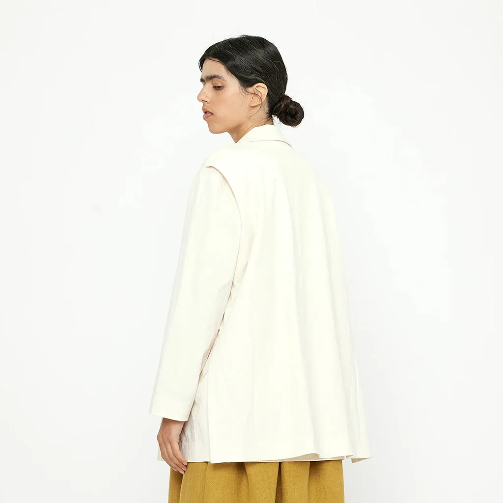 7115 By Szeki Unisex Layered Blazer Off-White