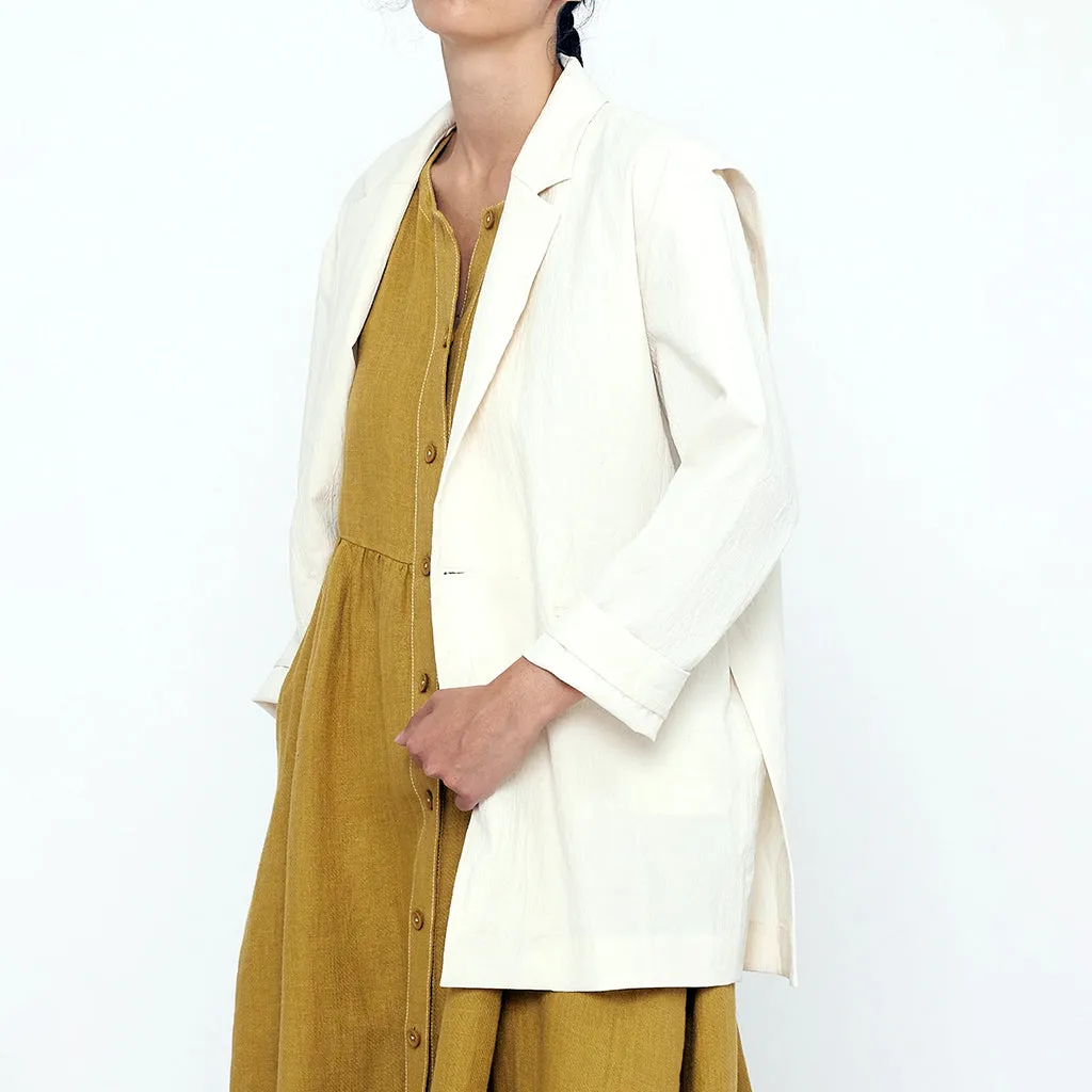 7115 By Szeki Unisex Layered Blazer Off-White