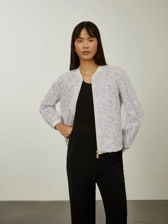 Abstract pattern bomber jacket