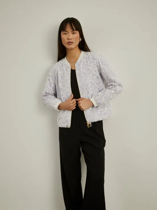 Abstract pattern bomber jacket