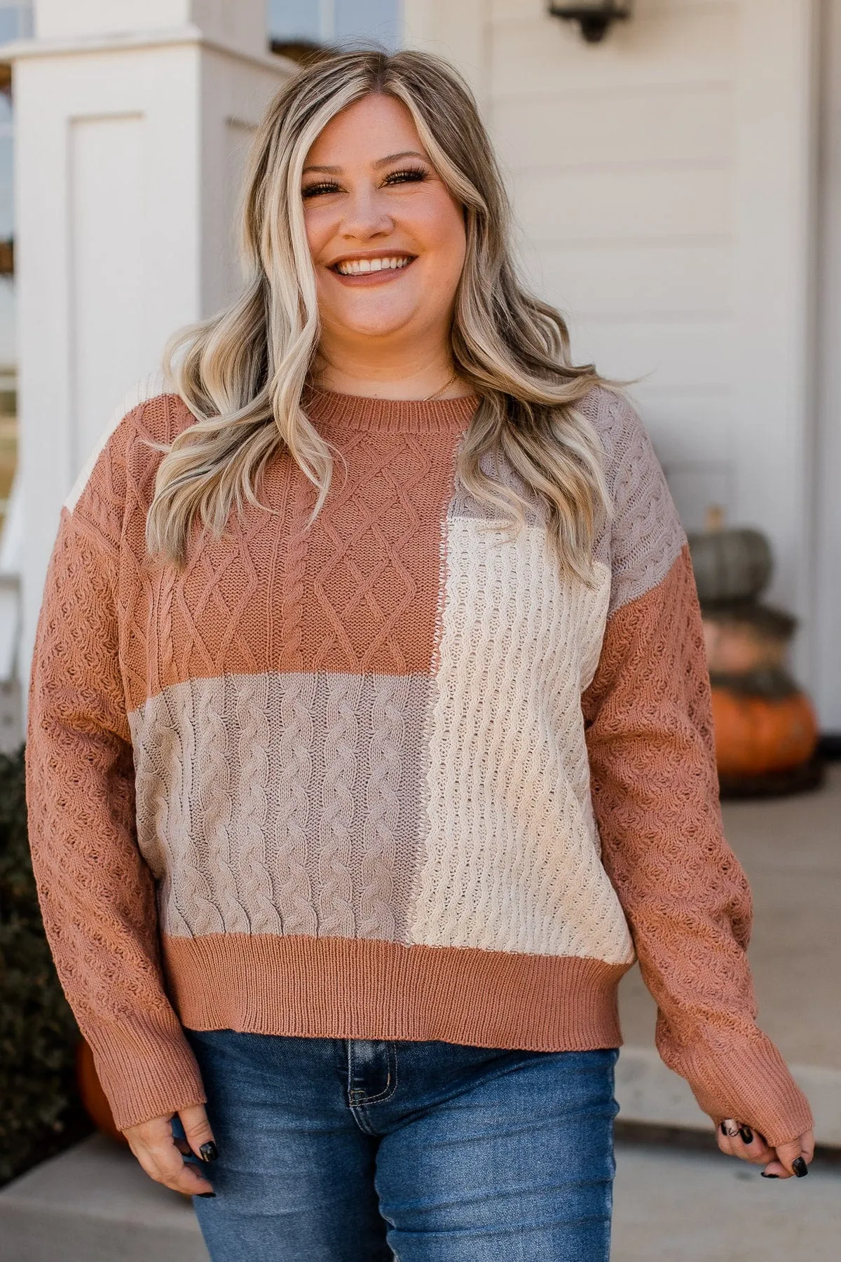 Abundant Memories Knit Sweater- Clay & Taupe