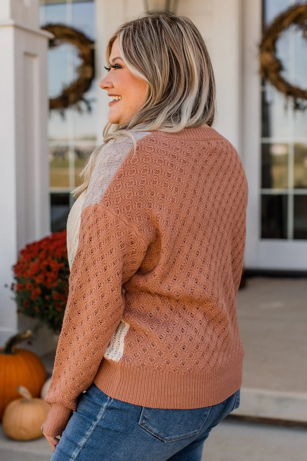 Abundant Memories Knit Sweater- Clay & Taupe