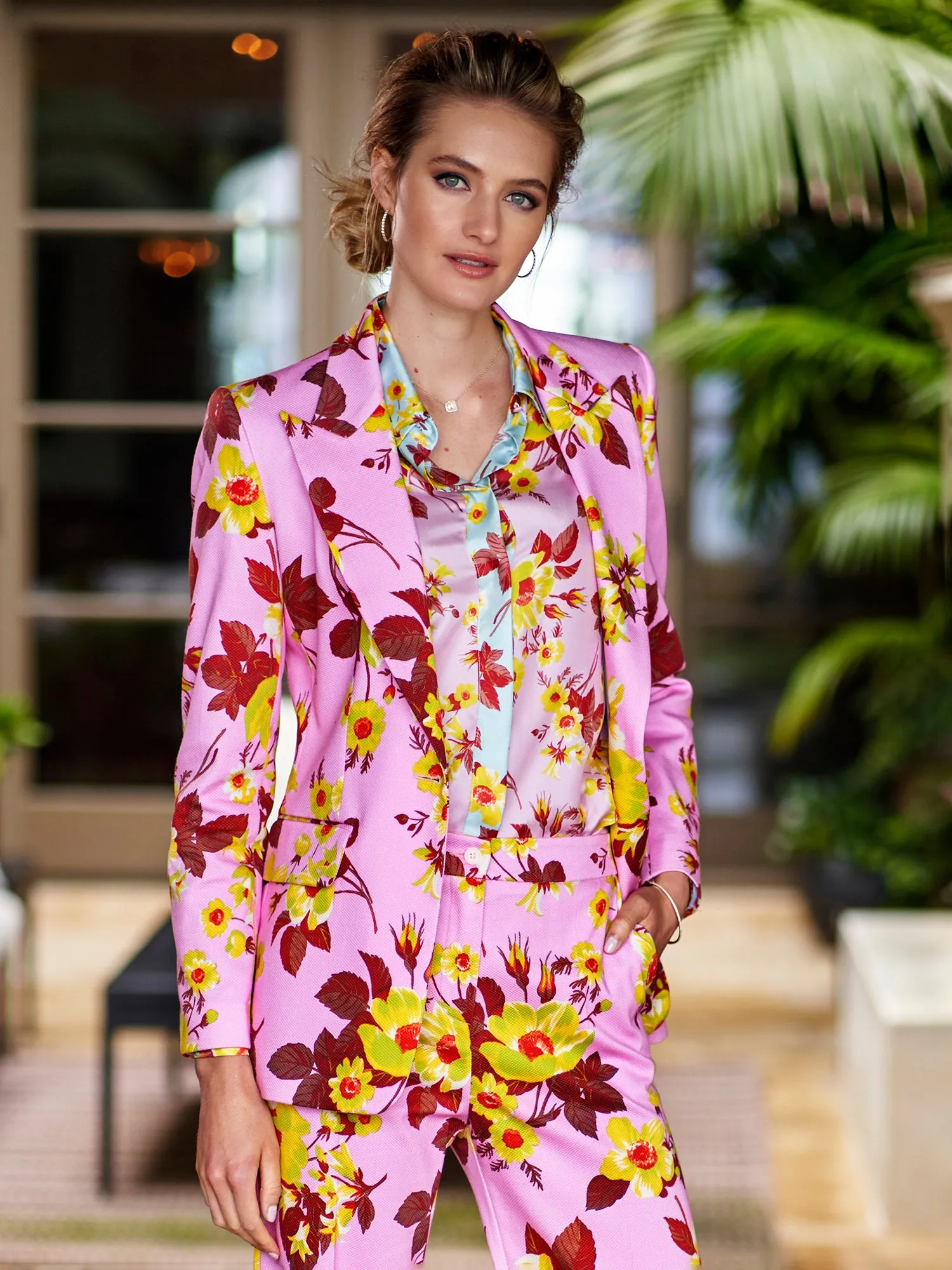 Alea Floral Cotton Piqué Blazer