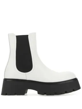 Alexander McQueen chunky-sole leather boots - White