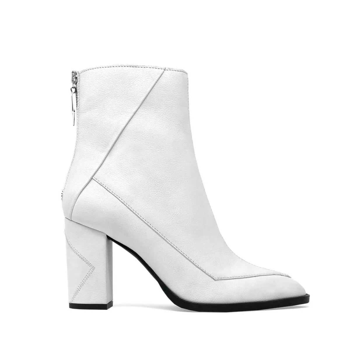 ALMASI white vegan apple leather boots - White