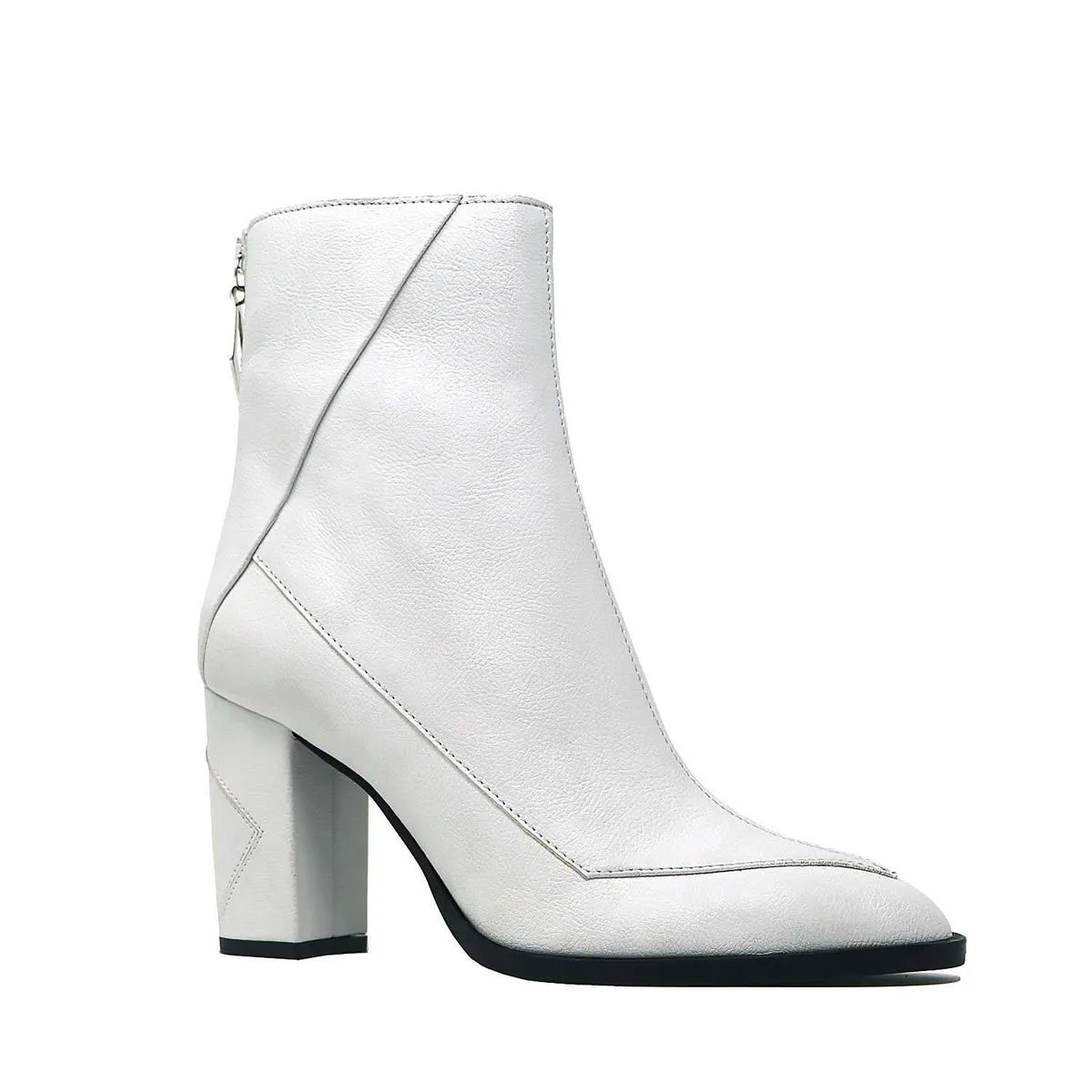 ALMASI white vegan apple leather boots - White