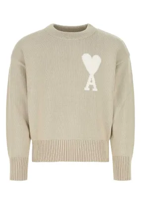 AMI Logo Intarsia Knit Crewneck Sweater