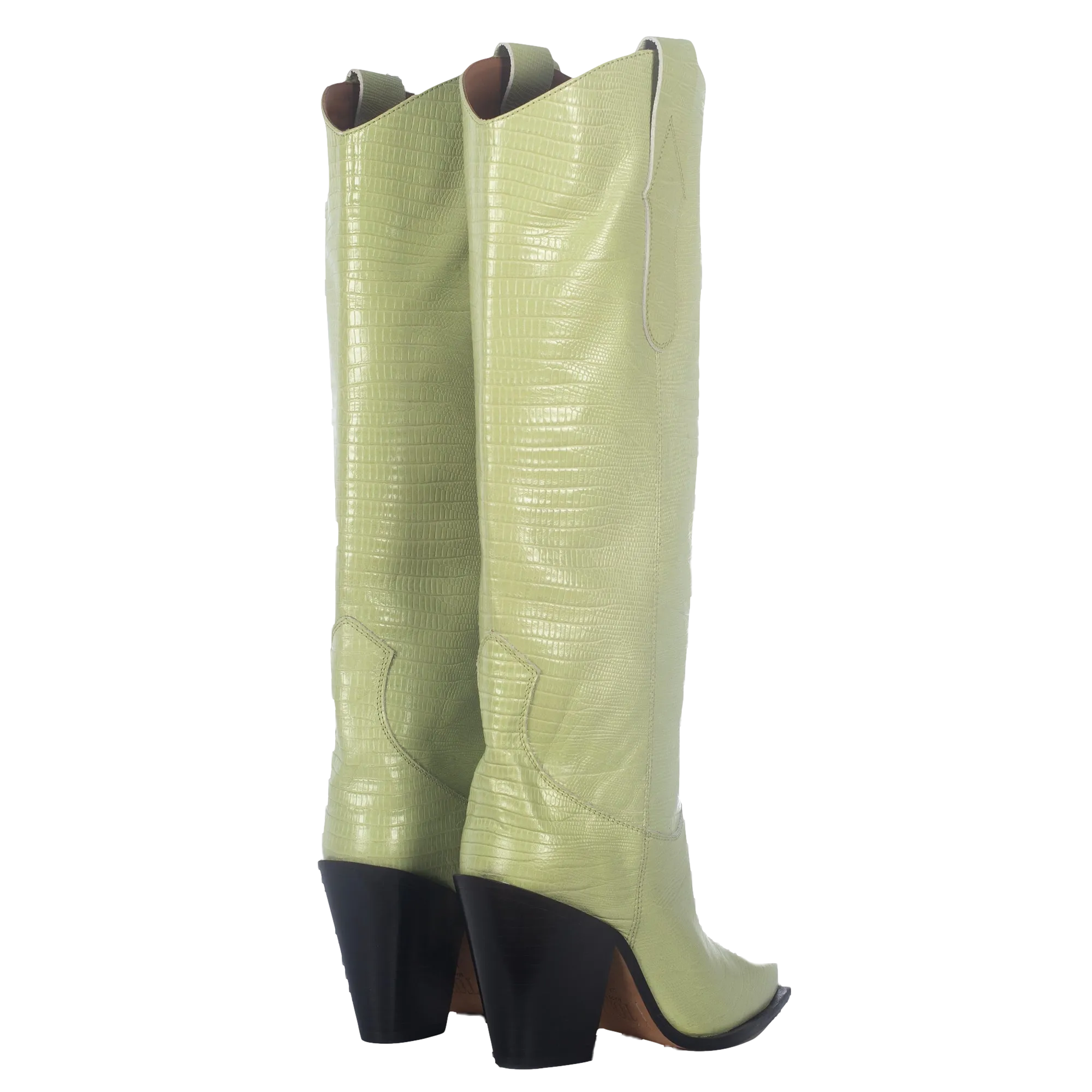 ANA GREEN ANIMAL PRINT TALL BOOTS