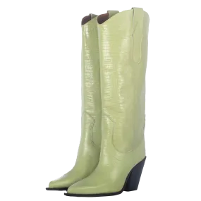 ANA GREEN ANIMAL PRINT TALL BOOTS