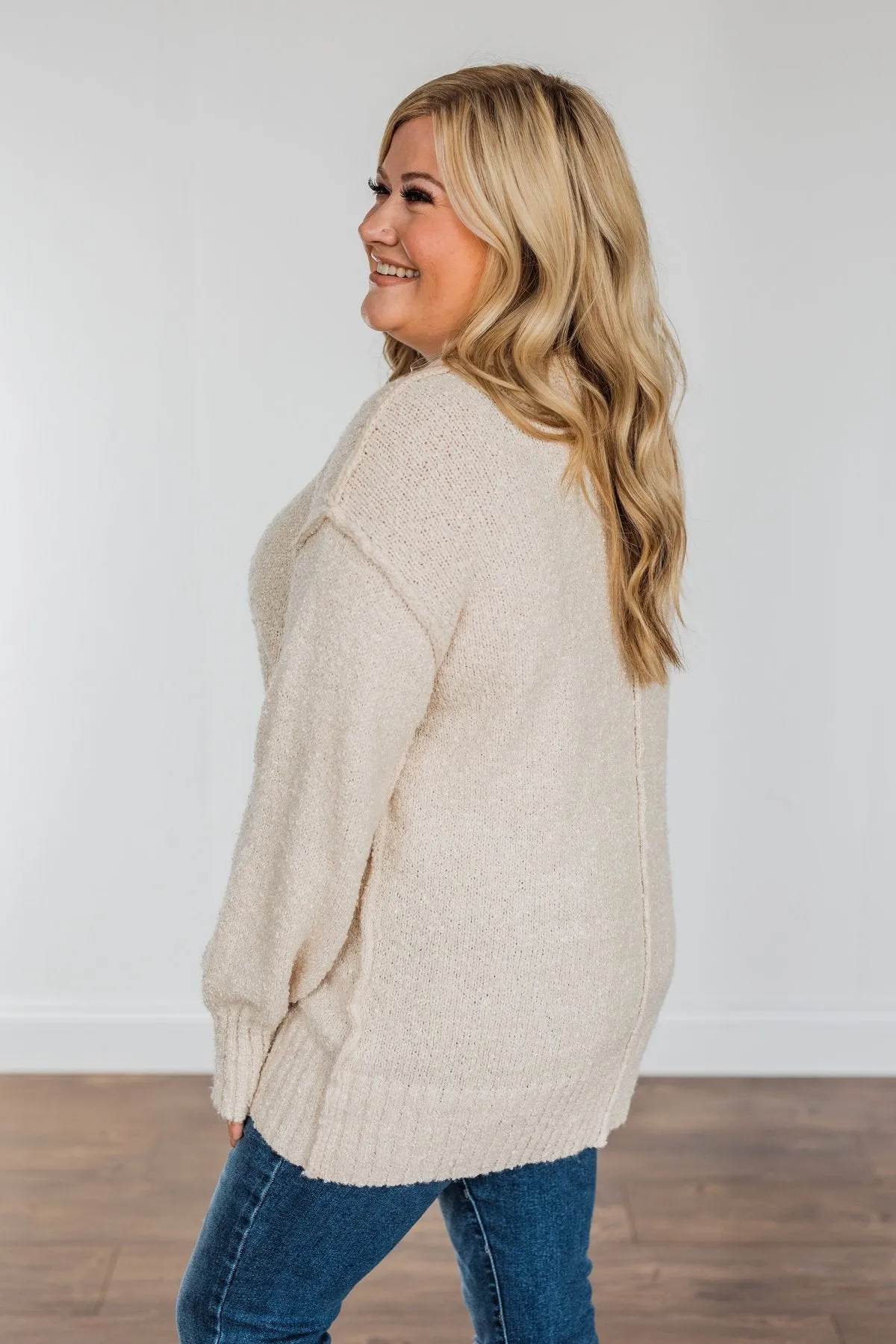 Anything Can Happen Knit Sweater- Cream