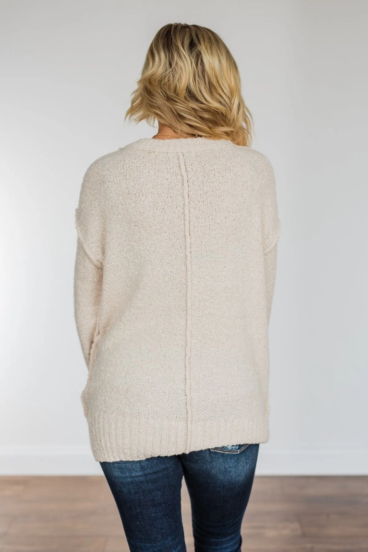 Anything Can Happen Knit Sweater- Cream