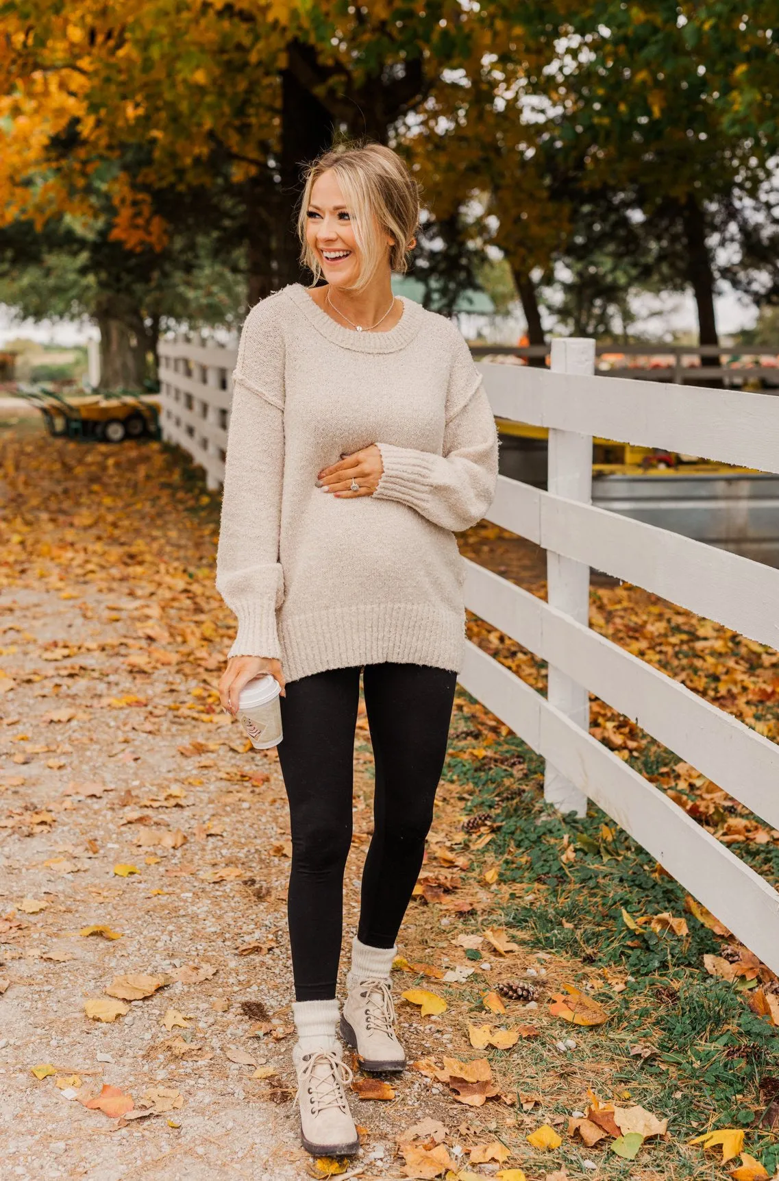 Anything Can Happen Knit Sweater- Cream