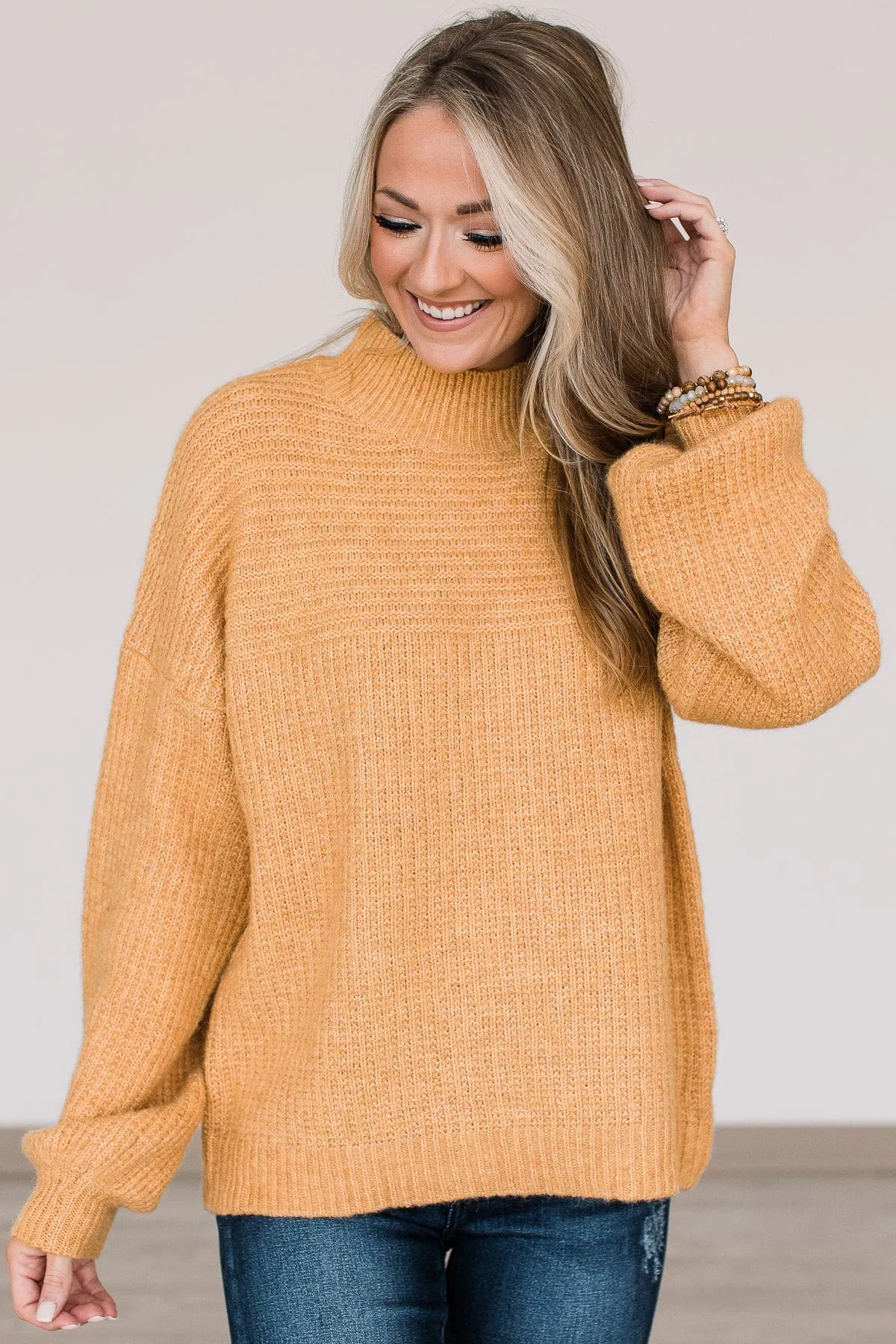 Autumn Awaits Thick Knit Sweater- Mustard