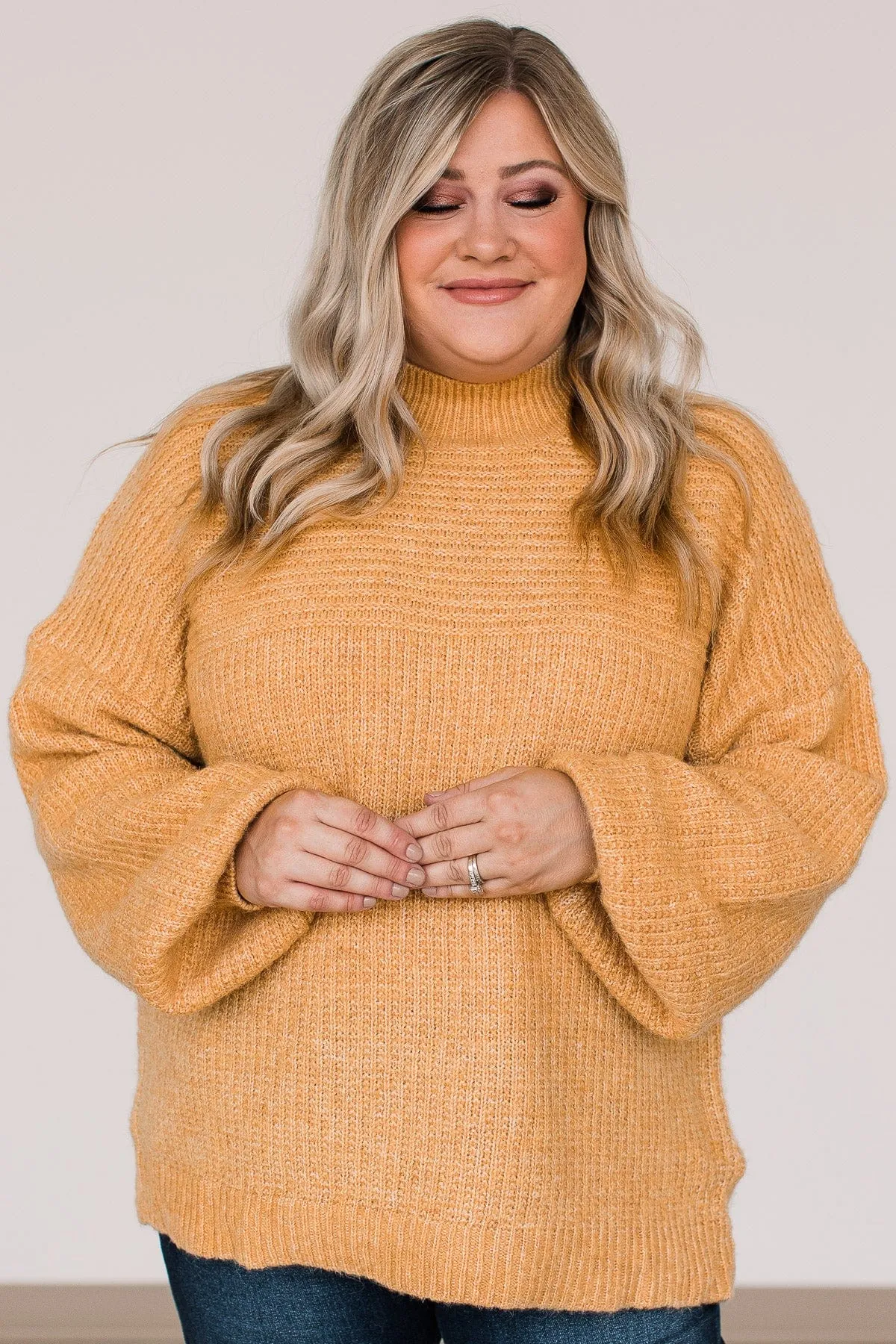 Autumn Awaits Thick Knit Sweater- Mustard