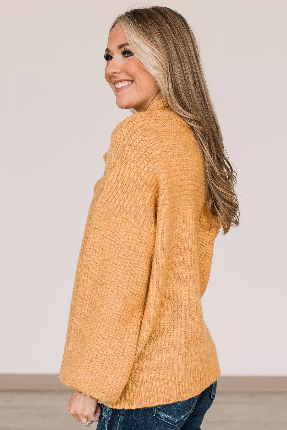 Autumn Awaits Thick Knit Sweater- Mustard