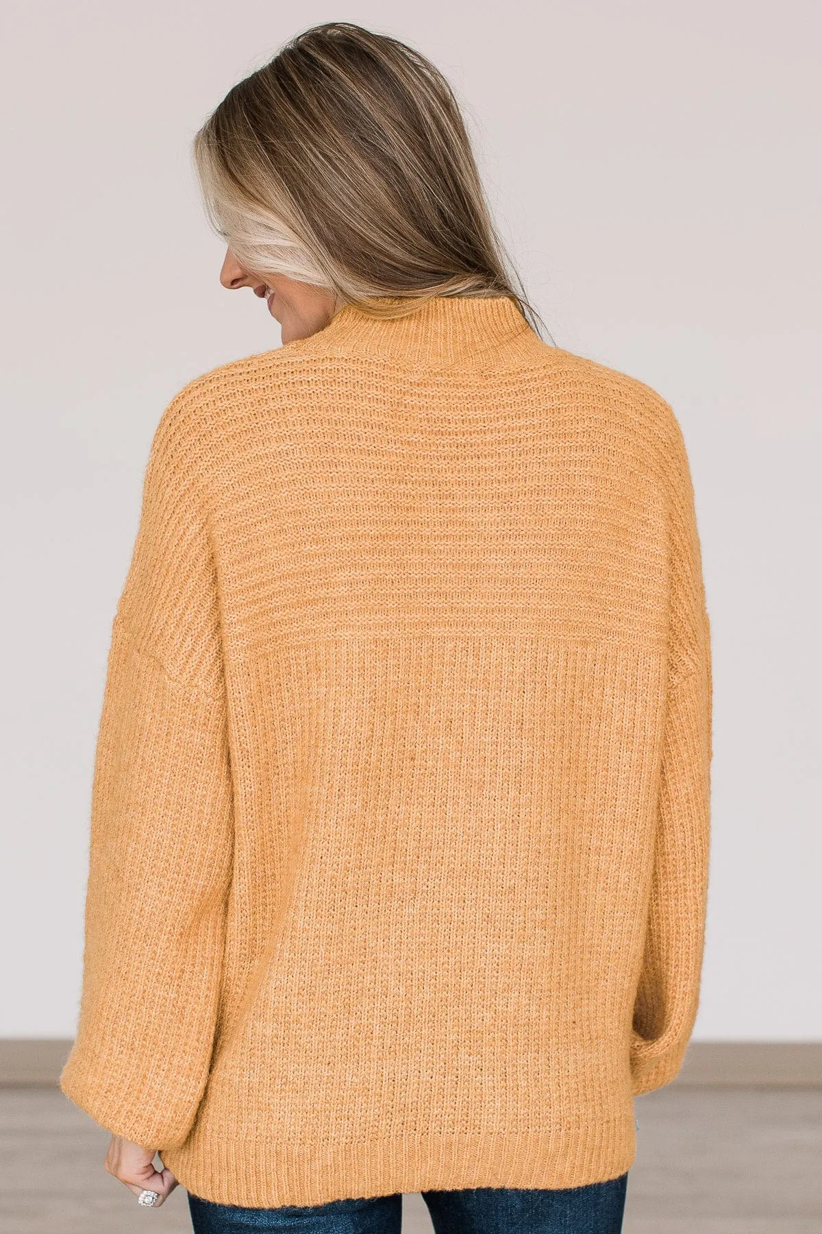 Autumn Awaits Thick Knit Sweater- Mustard