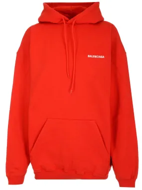 Balenciaga Logo Print Medium Fit Hoodie