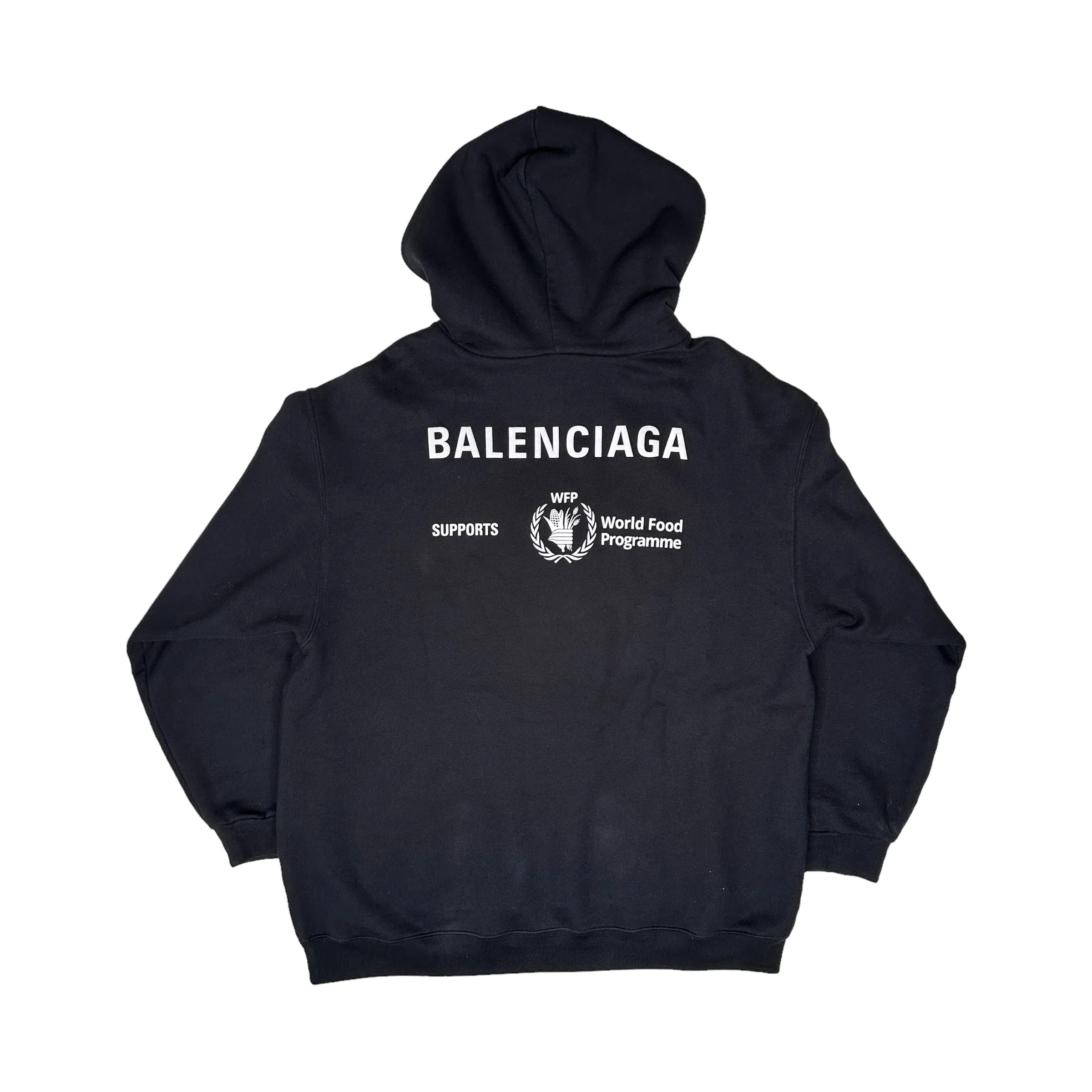 BALENCIAGA WORLD FOOD PROGRAMME HOODIE - BLACK