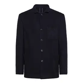 Bard wool and cashmere blazer with leather details