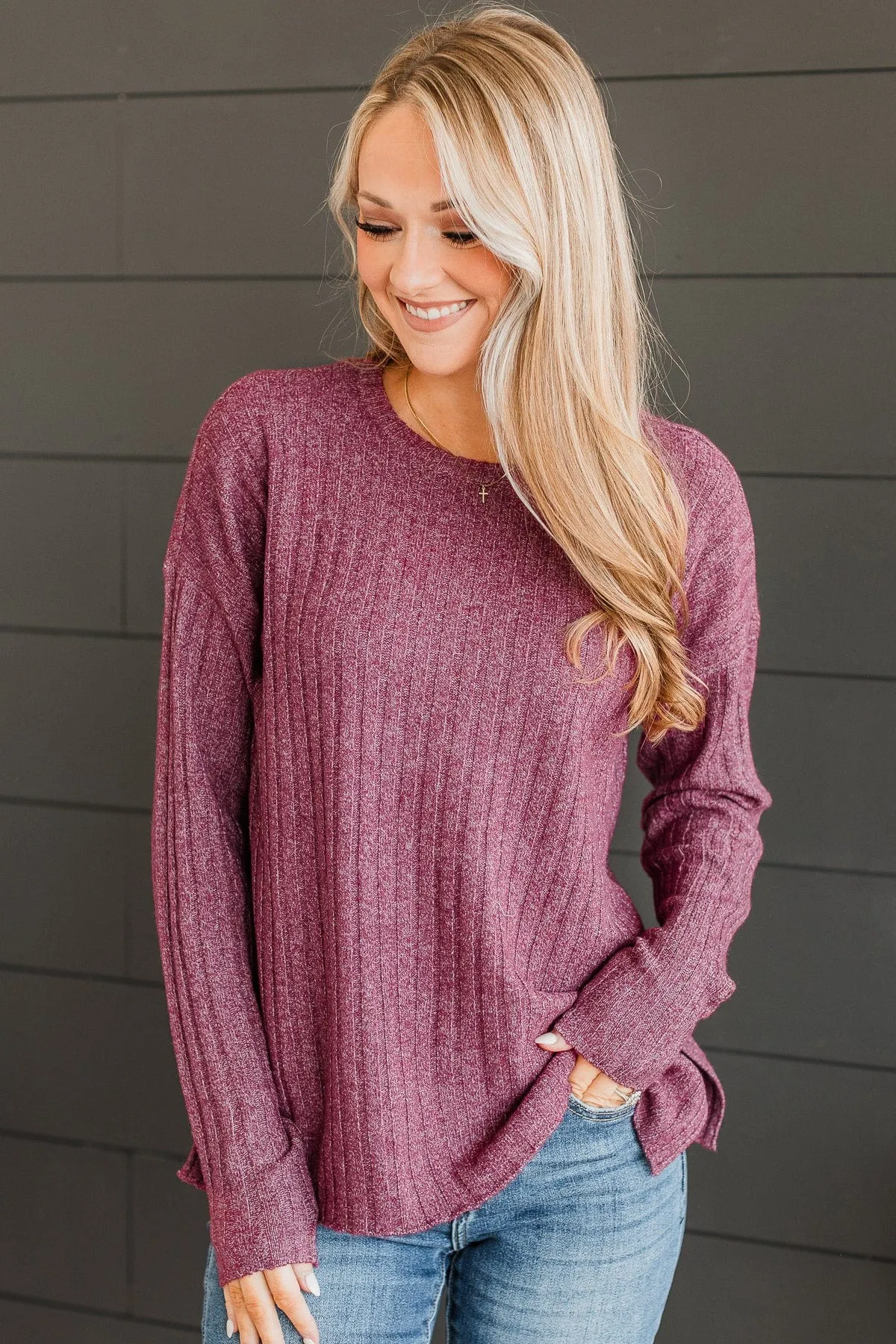 Beat The Odds Lightweight Sweater- Plum