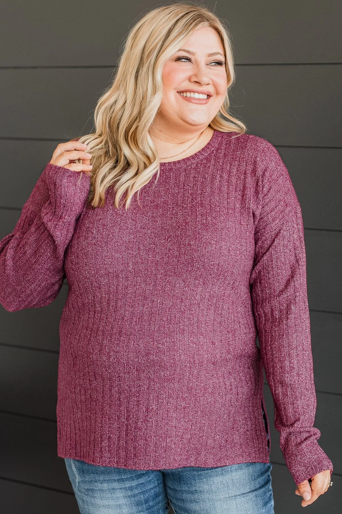 Beat The Odds Lightweight Sweater- Plum