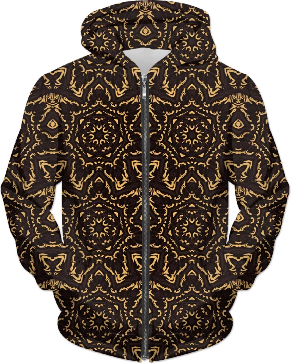 Black and Gold Mandala Collage Hoodie