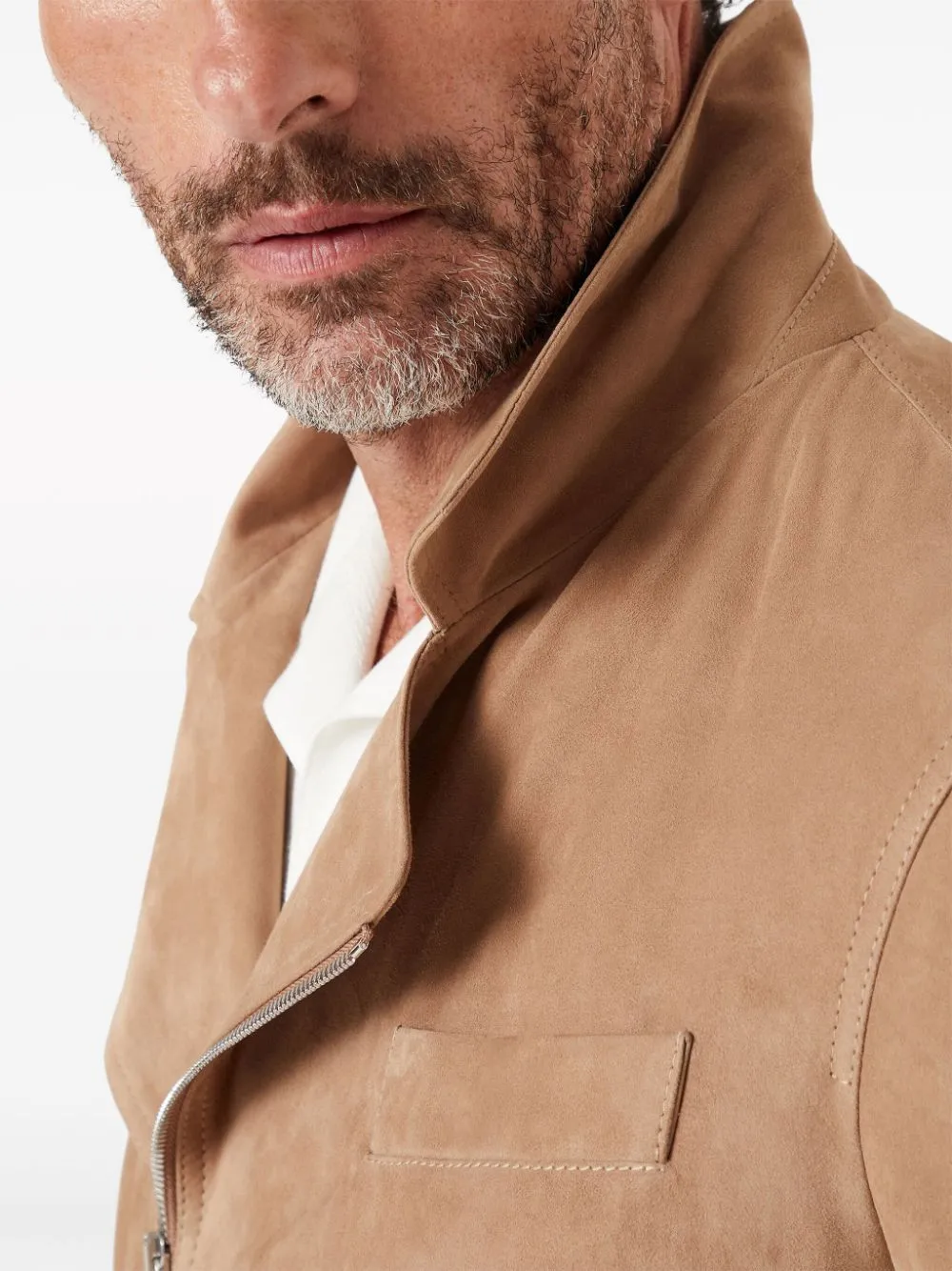 Brunello Cucinelli - Veste de moto en daim