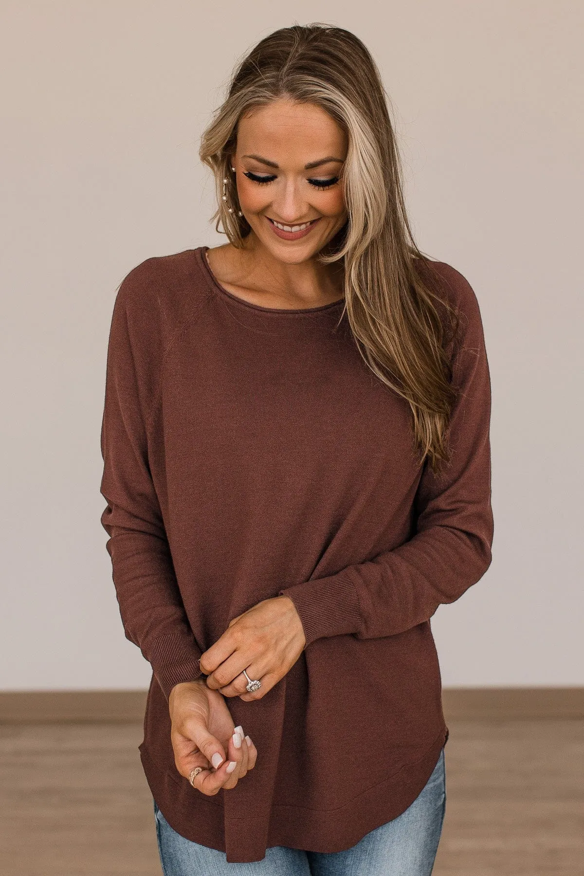 Butter Me Up Knit Sweater- Chocolate