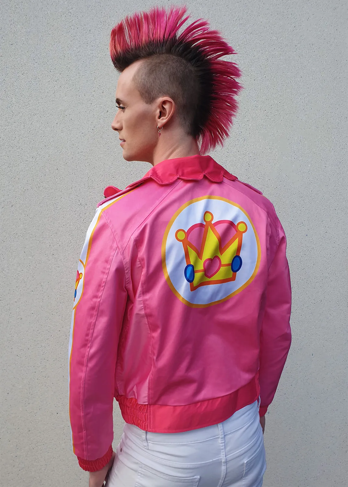 Buy Mens Pink Racing Princess Peach Bomber Jacket