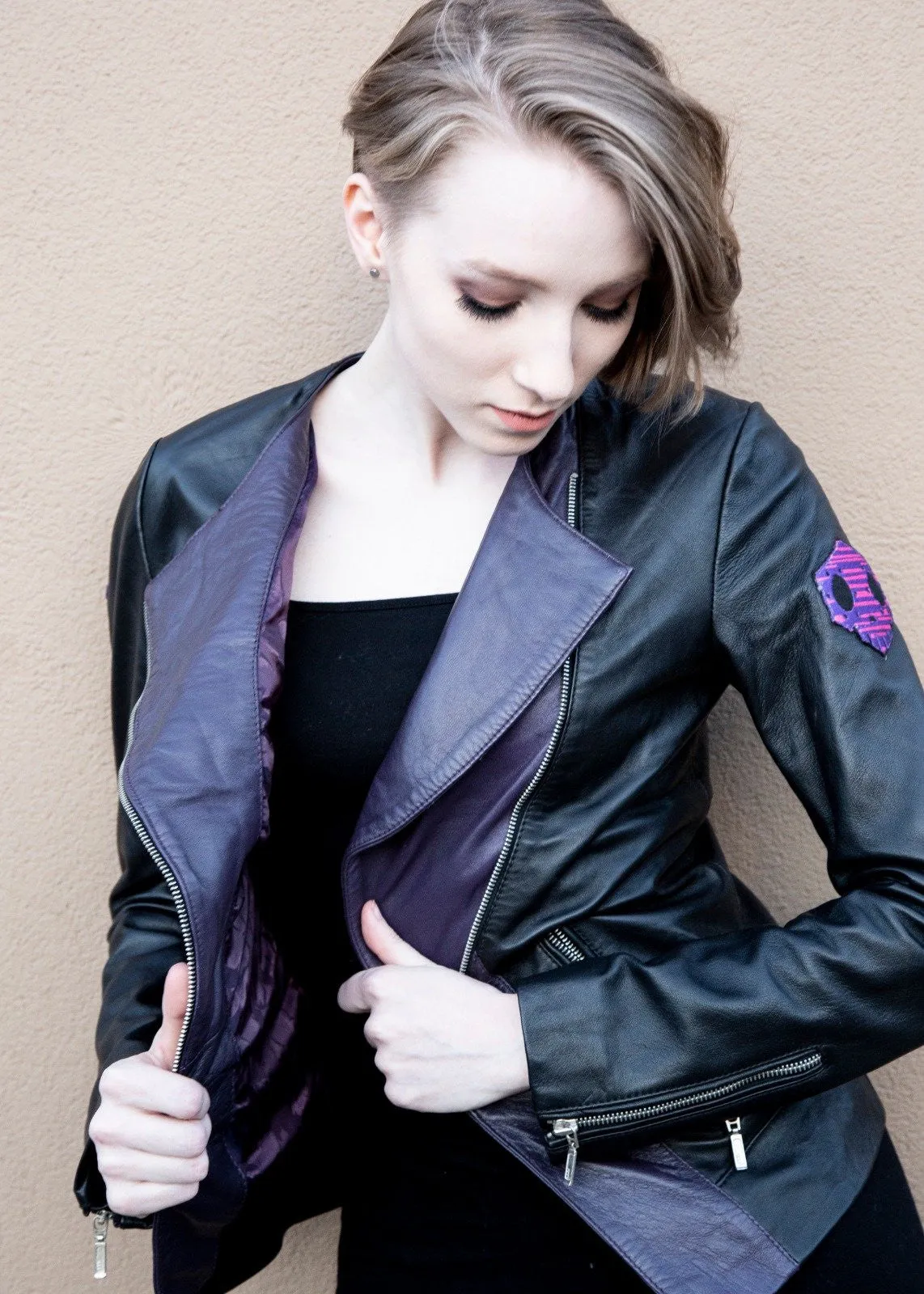 Buy Womens Overwatch Sombra Hacker Black Leather Jacket