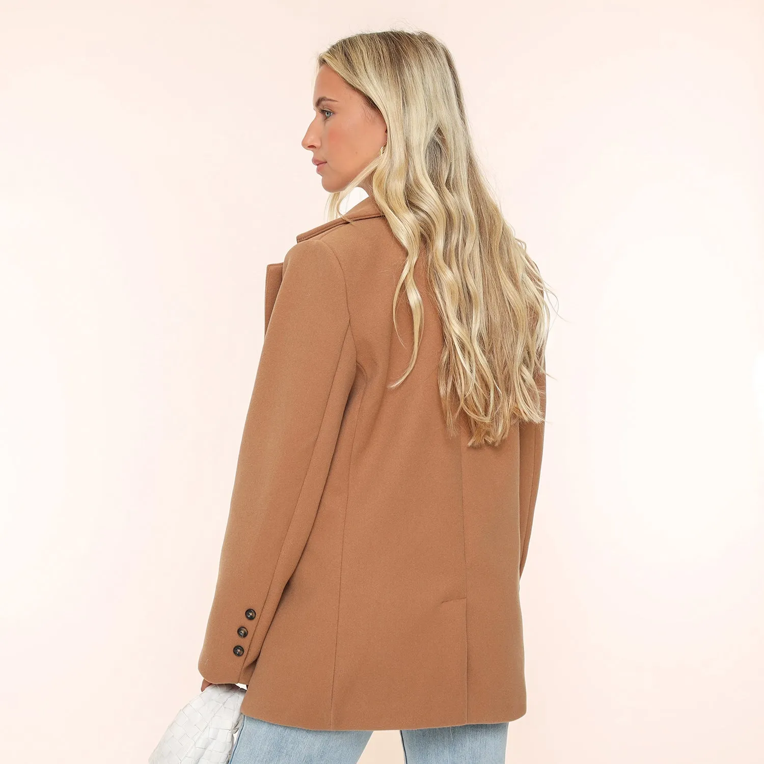 Camel Oversized Wollen Look - Blazer