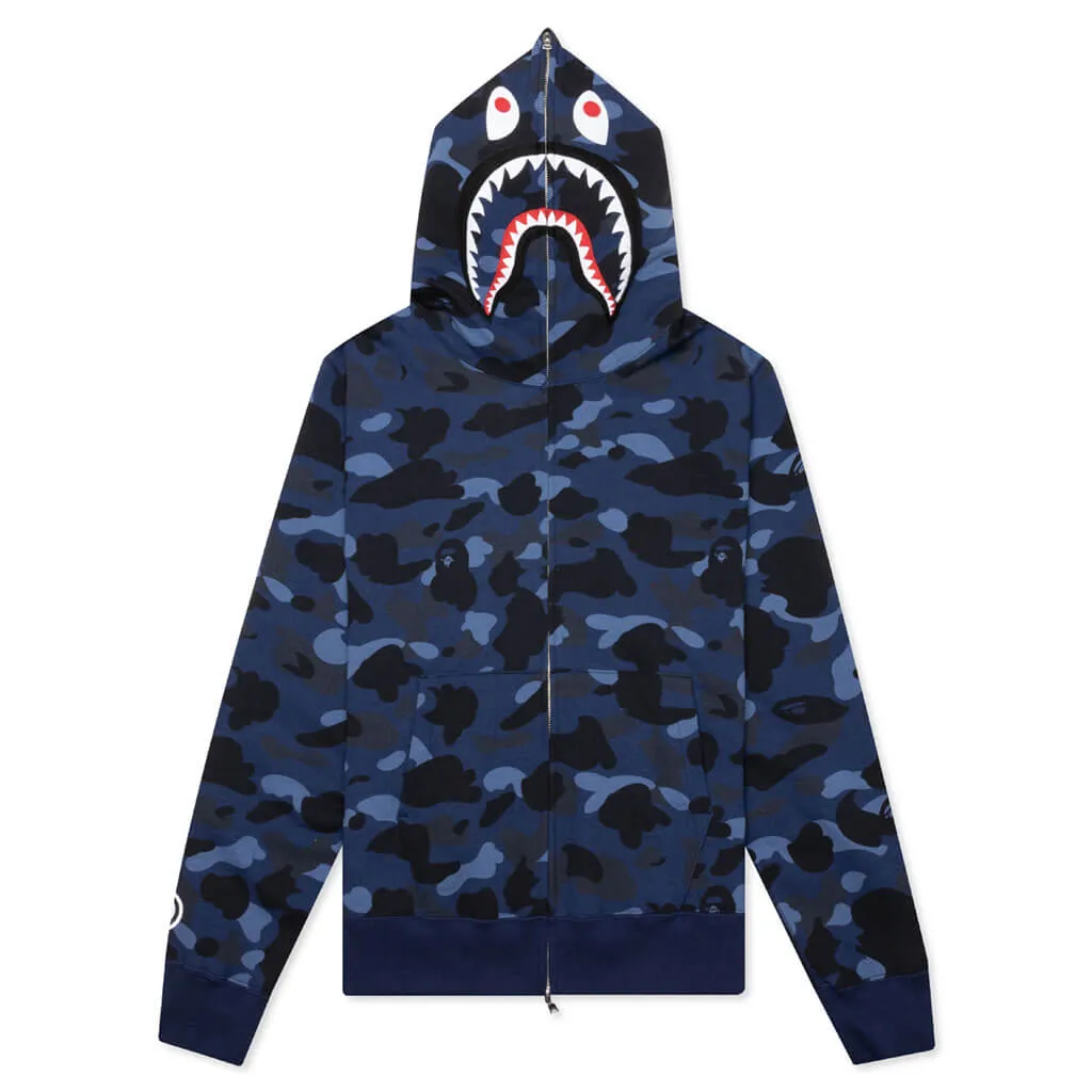 Camo Shark Full Zip Hoodie - Navy