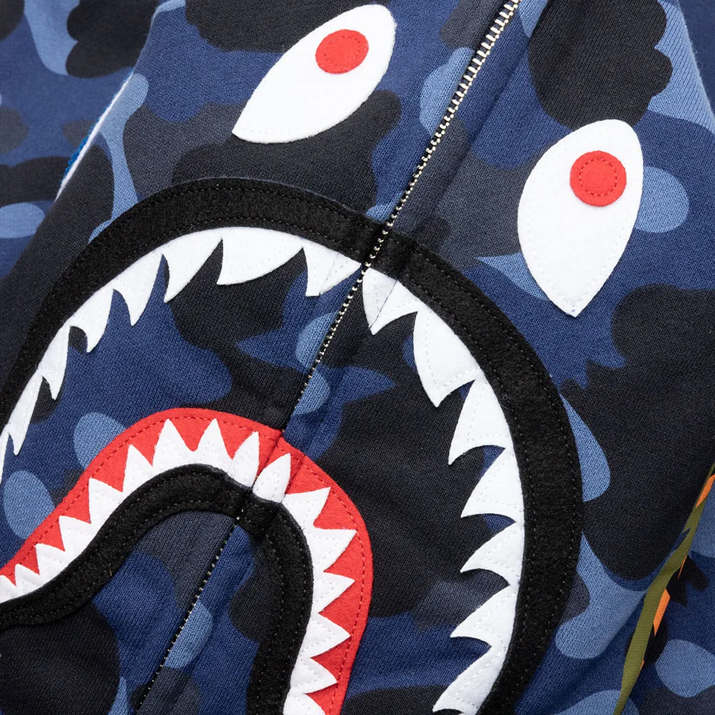 Camo Shark Full Zip Hoodie - Navy