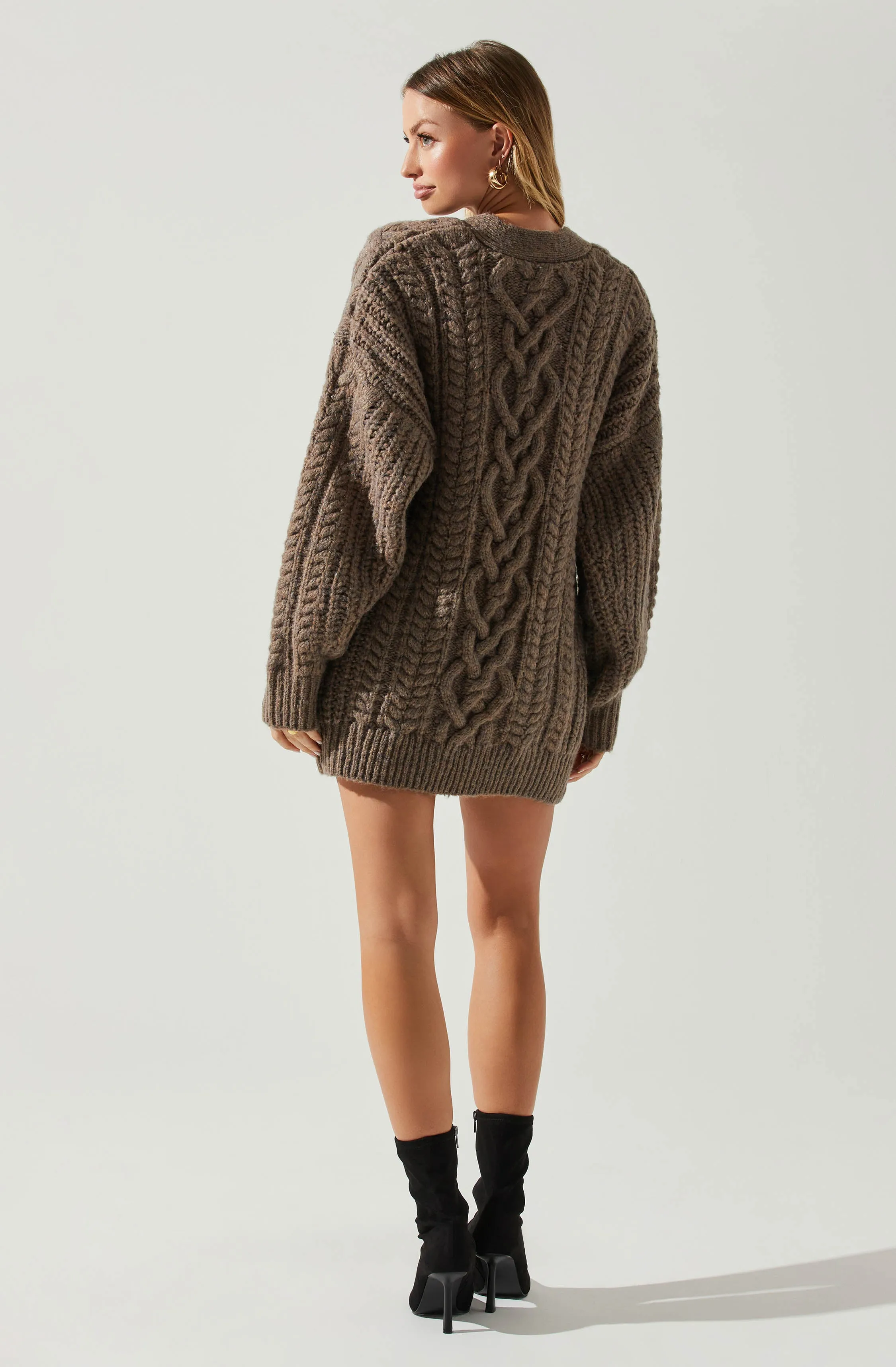 Charli Cable Knit Oversized Cardigan Sweater