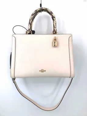 COACH Ivory Gold Reptile Trim Satchel Purse