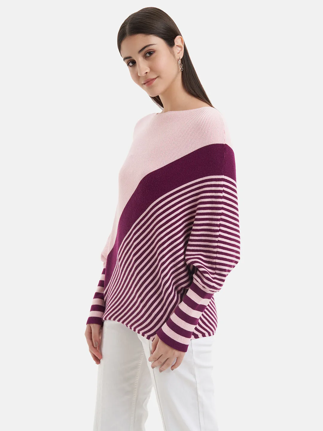 Color Block Batwing Pullover