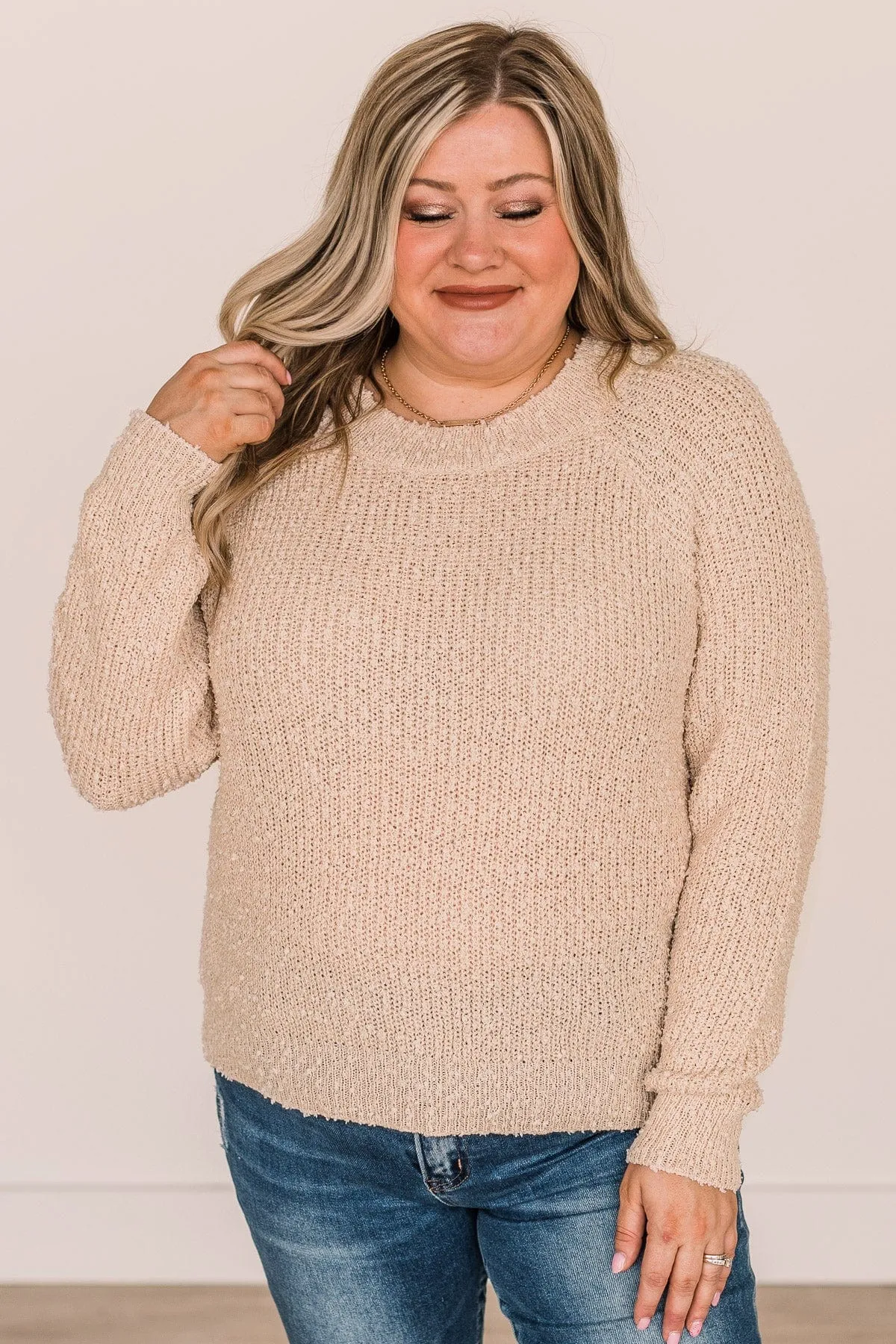 Deserve The Best Knit Sweater- Natural