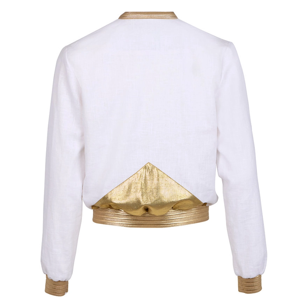 --Divine white bomber jacket-