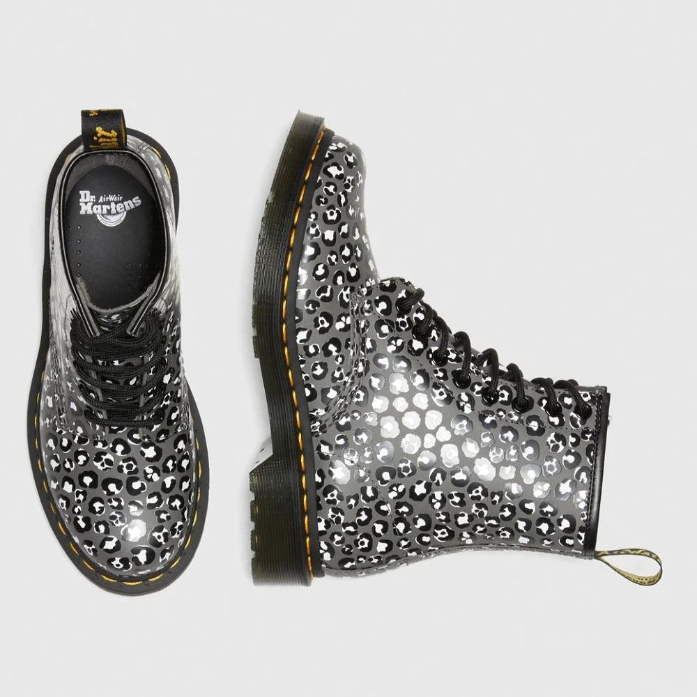 Dr. Martens Women's 1460 Leopard - Gunmetal