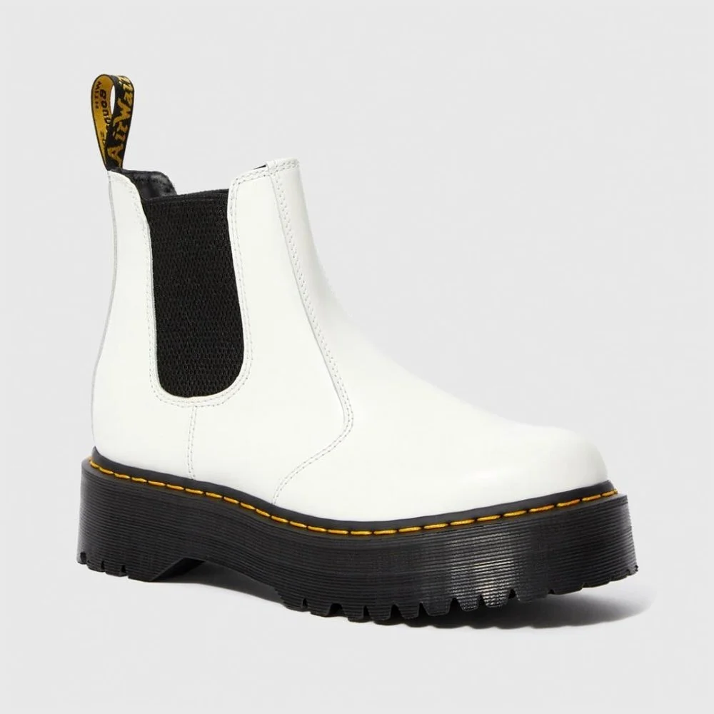 Dr. Martens Women's 2976 Quad Platform - White