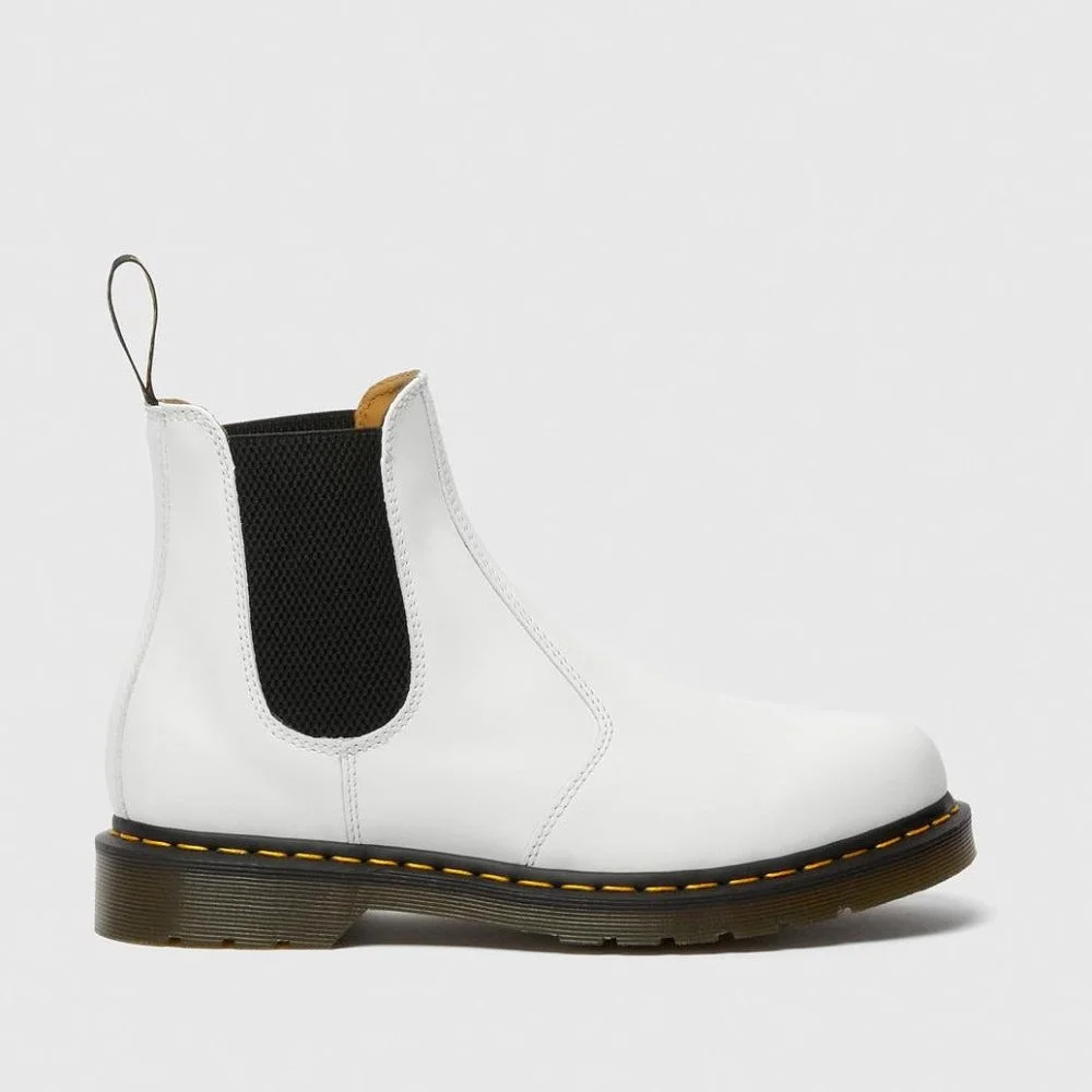 Dr. Martens Women's 2976 Yellow Stitch - White