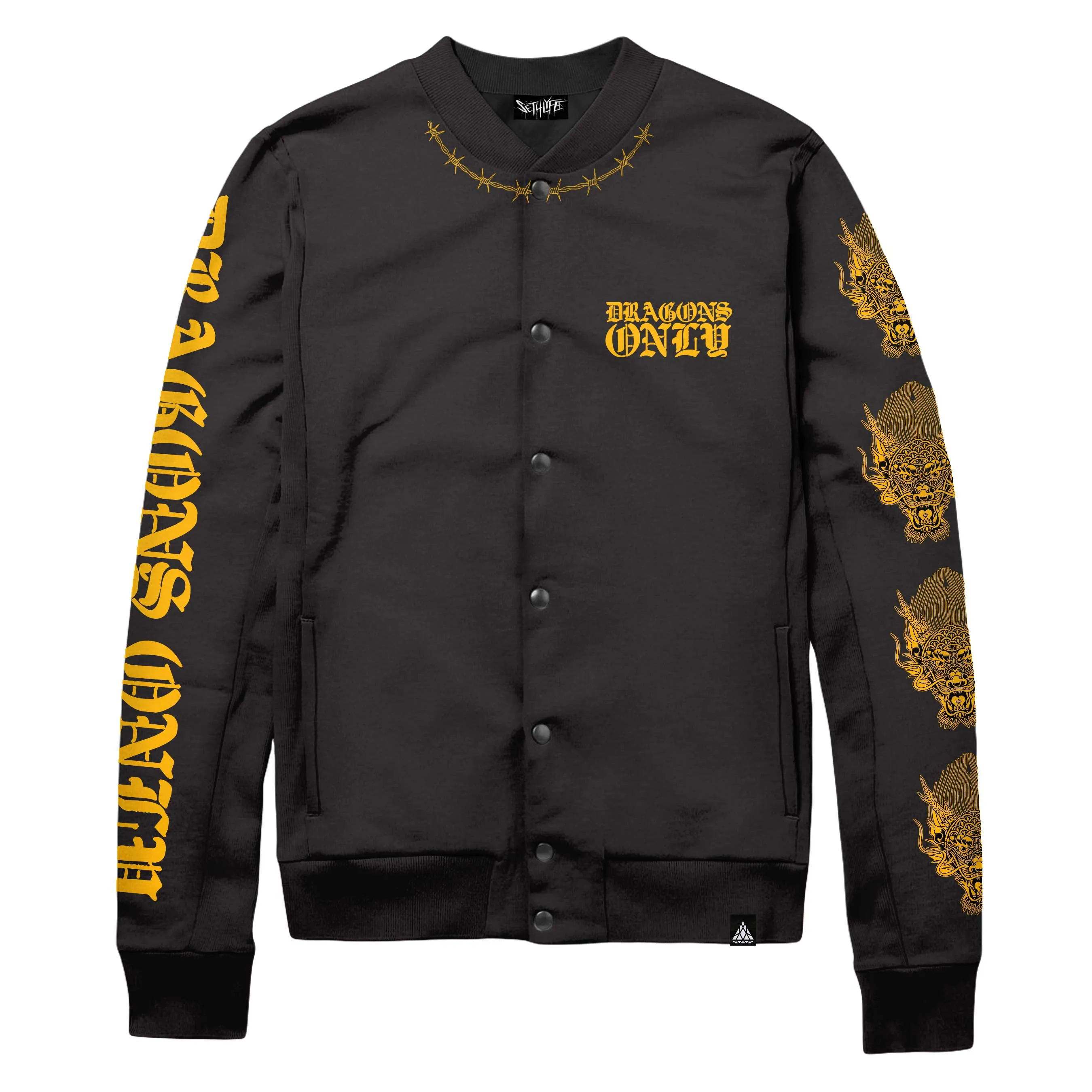 DRAGONS ONLY GOLD VARSITY JACKET