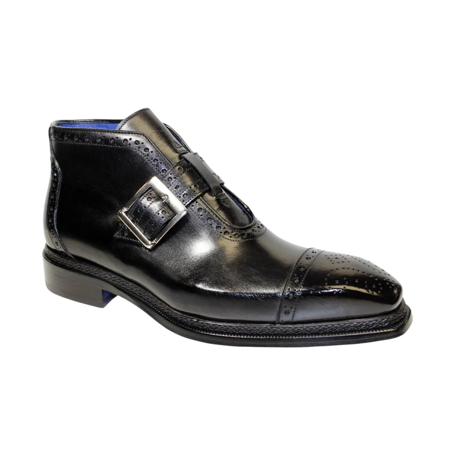 Emilio Franco Aldo Men's Shoes Black Calf-Skin Leather Boots (EF1238)