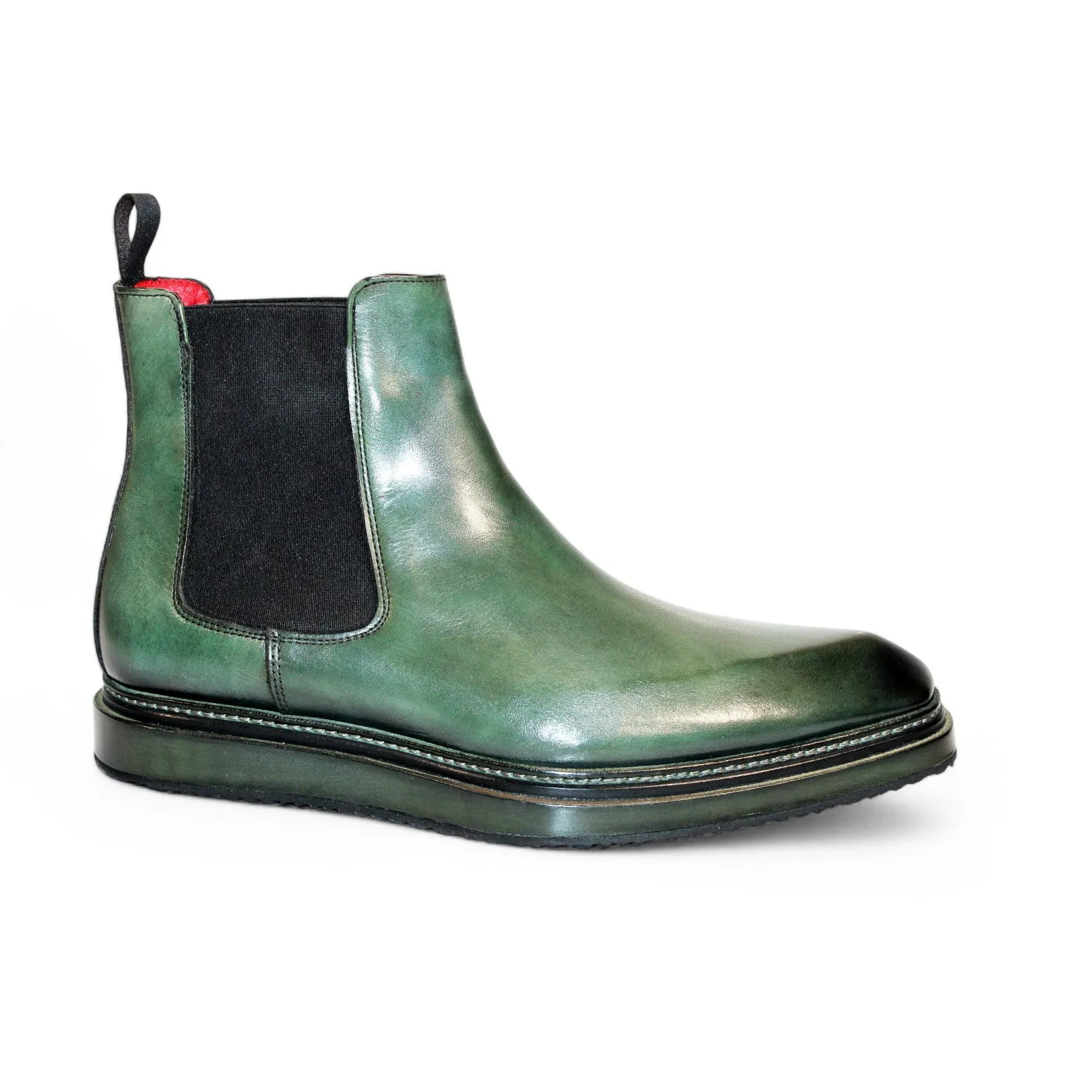 Emilio Franco Guido Men's Shoes Green Calf-Skin Leather Boots (EF1253)