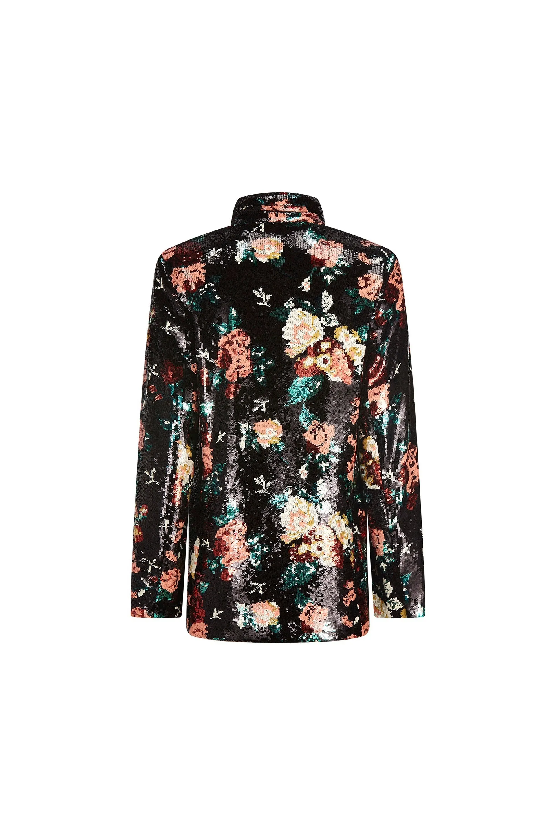 'EMMA BLACK SEQUIN FLORAL' DOUBLE BREASTED BLAZER