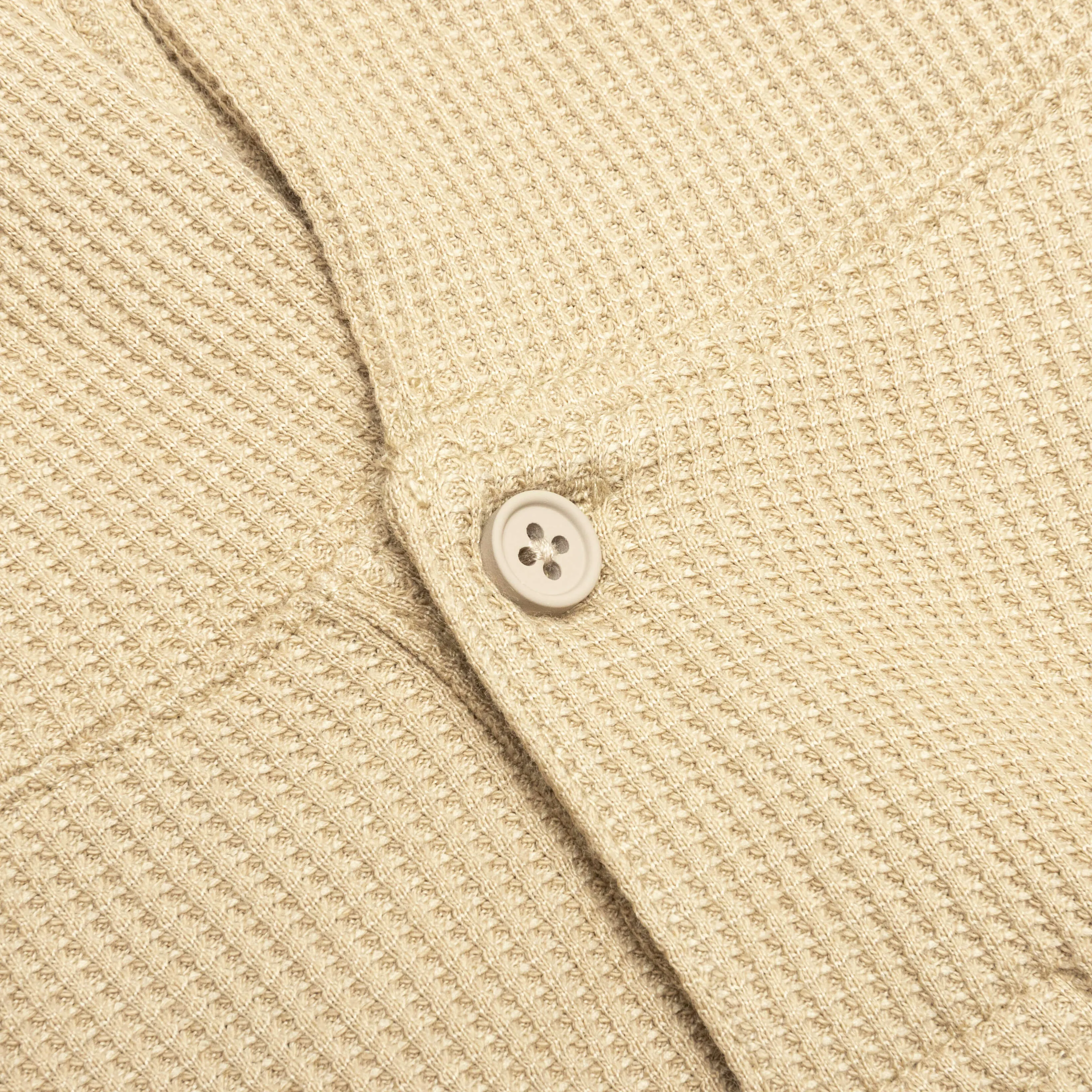 Essentials Kid's Waffle Henley Hoodie - Oak