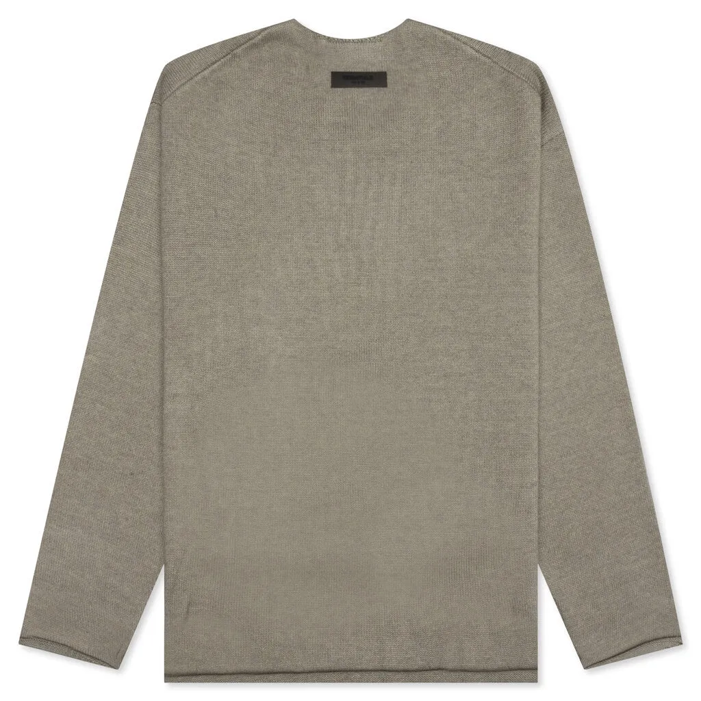 Essentials Raw Edge Sweater - Dark Oatmeal