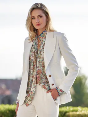 Etta Linen and Wool Blend Blazer