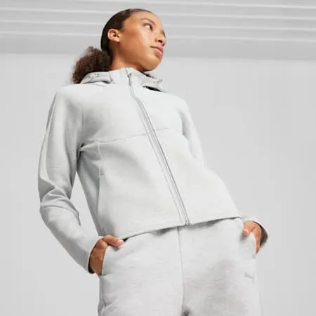 EVOSTRIPE Women's Full-Zip Hoodie | Light Gray Heather | PUMA Shoes | PUMA 